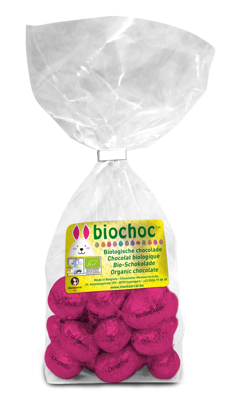 Biochoc Oeufs Pâques rempli en sachet fondant bio 150g
